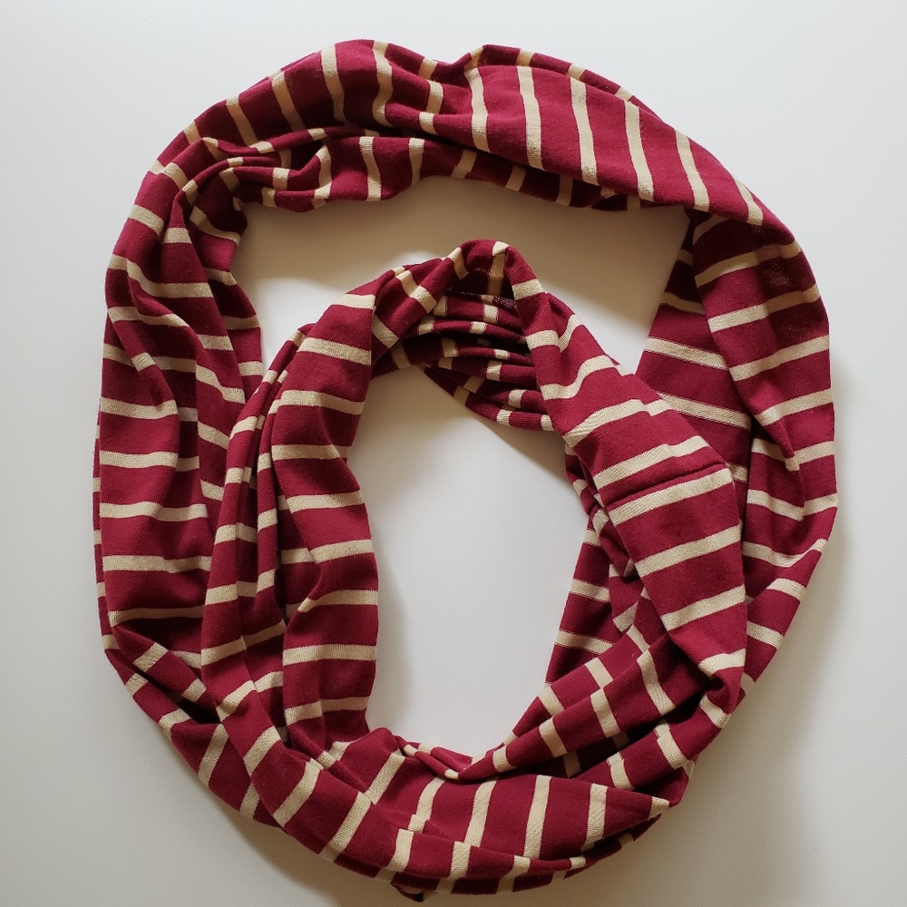FL State Garnet and Gold Stripe Infinity Scarf